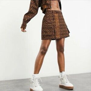 adidas x IVY PARK Brown Patterned Mini Skirt | Size S